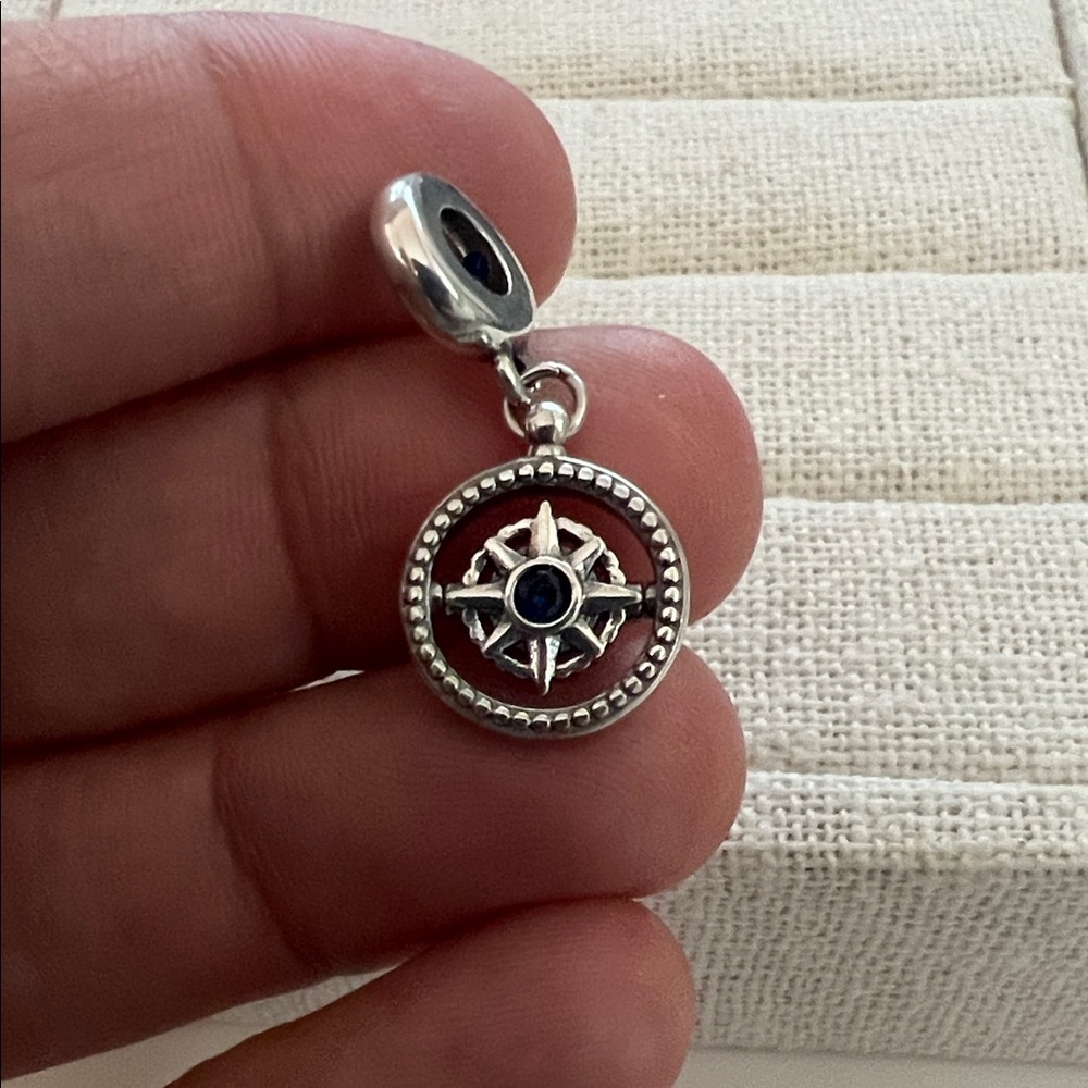 Spinning Compass Dangle Charm Bracelet